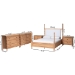 Baxton Studio Aleda 5-Piece Bedroom Set with 2-Drawer Nightstands, King, Beech Brown - MG0267-Beige/Beech-King 5PC Four Poster Bedroom Set