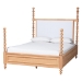 Baxton Studio Aleda 5-Piece Bedroom Set with 2-Drawer Nightstands, King, Beech Brown - MG0267-Beige/Beech-King 5PC Four Poster Bedroom Set