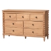 Baxton Studio Aleda 5-Piece Bedroom Set with 2-Drawer Nightstands, King, Beech Brown - MG0267-Beige/Beech-King 5PC Four Poster Bedroom Set
