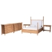 Baxton Studio Aleda 5-Piece Bedroom Set with 1-Drawer Nightstands, King, Beech Brown