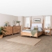 Baxton Studio Aleda 5-Piece Bedroom Set with 1-Drawer Nightstands, King, Beech Brown - Apiyo-Beige/Beech-King 5PC Four Poster Bedroom Set