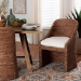 bali & pari Brenton Seagrass Wrapped Dining Chair, Brown Wash - Brenton-Brown Wash-Cushion-DC