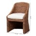 bali & pari Brenton Seagrass Wrapped Dining Chair, Brown Wash - Brenton-Brown Wash-Cushion-DC