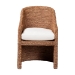 bali & pari Brenton Seagrass Wrapped Dining Armchair, Brown Wash - Brenton-Brown Wash-Cushion-Arm-DC