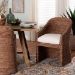 bali & pari Brenton Seagrass Wrapped Dining Armchair, Brown Wash - Brenton-Brown Wash-Cushion-Arm-DC