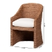 bali & pari Brenton Seagrass Wrapped Dining Armchair, Brown Wash - Brenton-Brown Wash-Cushion-Arm-DC