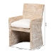 bali & pari Harlow Seagrass Wrapped Dining Armchair, Whitewash - Harlow-Whitewashed-Cushion-Arm-DC
