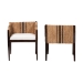 bali & pari Zeke Seagrass Wrapped 2-Piece Dining Chair Set - Zeke-Brown/Natural-Cushion-Arm-DC
