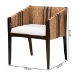 bali & pari Zeke Seagrass Wrapped 2-Piece Dining Chair Set - Zeke-Brown/Natural-Cushion-Arm-DC