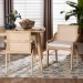 bali & pari Fairmont Natural Rattan Wrapped 2-Piece Dining Chair Set, Whitewash - Fairmont-Whitewashed-Cushion-DC