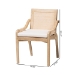 bali & pari Fairmont Natural Rattan Wrapped 2-Piece Dining Chair Set, Whitewash - Fairmont-Whitewashed-Cushion-DC