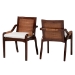 bali & pari Fairmont Natural Rattan Wrapped 2-Piece Dining Chair Set, Mocha Brown