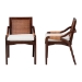 bali & pari Fairmont Natural Rattan Wrapped 2-Piece Dining Chair Set, Mocha Brown - Fairmont-Honey-Cushion-DC