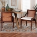 bali & pari Fairmont Natural Rattan Wrapped 2-Piece Dining Chair Set, Mocha Brown - Fairmont-Honey-Cushion-DC