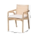 bali & pari Fairmont Natural Rattan Wrapped 2-Piece Dining Armchair Set, Whitewash - Fairmont-Whitewashed-Cushion-Arm-DC