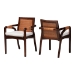 bali & pari Fairmont Natural Rattan Wrapped 2-Piece Dining Armchair Set, Mocha Brown