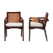 bali & pari Fairmont Natural Rattan Wrapped 2-Piece Dining Armchair Set, Mocha Brown - Fairmont-Honey-Cushion-Arm-DC