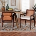 bali & pari Fairmont Natural Rattan Wrapped 2-Piece Dining Armchair Set, Mocha Brown - Fairmont-Honey-Cushion-Arm-DC