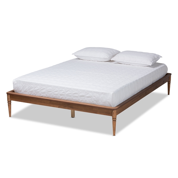 Baxton Studio Tallis Classic and Traditional Walnut Brown Finished Wood King Size Bed Frame