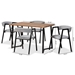 Baxton Studio Delgado Modern and Contemporary Grey Fabric Upholstered and Black Metal 5-Piece Dining Set - D03013-Grey-5PC Dining Set