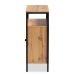 Baxton Studio Vander Modern and Contemporary Oak Brown Finished Wood and Black Metal 2-Door Shoe Cabinet - MP007-Wotan Oak-Shoe Cabinet