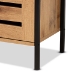 Baxton Studio Vander Modern and Contemporary Oak Brown Finished Wood and Black Metal 2-Door Shoe Cabinet - MP007-Wotan Oak-Shoe Cabinet