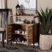 Baxton Studio Vander Modern and Contemporary Oak Brown Finished Wood and Black Metal 2-Door Shoe Cabinet - MP007-Wotan Oak-Shoe Cabinet