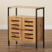 Baxton Studio Vander Modern and Contemporary Oak Brown Finished Wood and Black Metal 2-Door Shoe Cabinet - MP007-Wotan Oak-Shoe Cabinet