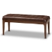 Baxton Studio Walsh Mid-Century Modern Dark Brown Faux Leather Upholstered and Walnut Brown Finished Wood Dining Bench