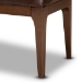 Baxton Studio Walsh Mid-Century Modern Dark Brown Leather-Effect Polyester Fabric Upholstered and Walnut Brown Finished Wood Dining Bench - WM5030-Dark Brown/Walnut