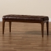 Baxton Studio Walsh Mid-Century Modern Dark Brown Leather-Effect Polyester Fabric Upholstered and Walnut Brown Finished Wood Dining Bench - WM5030-Dark Brown/Walnut