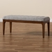 Baxton Studio Walsh Mid-Century Modern Grey Fabric Upholstered and Walnut Brown Finished Wood Dining Bench - WM5030-Smoke/Walnut