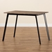 Baxton Studio Calder Mid-Century Modern Walnut Brown Finished Wood and Black Metal Dining Table - D01178ST-Dining Table