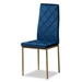 Baxton Studio Blaise Modern Luxe and Glam Navy Blue Velvet Fabric Upholstered and Gold Finished Metal 4-Piece Dining Chair Set - 112157-4-Navy Blue Velvet/Gold-DC