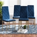 Baxton Studio Blaise Modern Luxe and Glam Navy Blue Velvet Fabric Upholstered and Gold Finished Metal 4-Piece Dining Chair Set - 112157-4-Navy Blue Velvet/Gold-DC