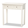 Baxton Studio Lambert Classic and Traditional White Finished Wood 2-Drawer Console Table