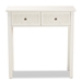 Baxton Studio Lambert Classic and Traditional White Finished Wood 2-Drawer Console Table - JY20B082-White-Console
