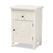 Baxton Studio Lambert Classic and Traditional White Finished Wood 1-Drawer Nightstand