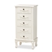Baxton Studio Callen Classic and Traditional White Finished Wood 5-Drawer Chest