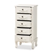 Baxton Studio Callen Classic and Traditional White Finished Wood 5-Drawer Chest - JY18B015-White-5DW-Cabinet