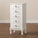Baxton Studio Callen Classic and Traditional White Finished Wood 5-Drawer Chest - JY18B015-White-5DW-Cabinet