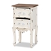 Baxton Studio Levron Classic and Traditional Two-Tone Walnut Brown and Antique White Finished Wood 2-Drawer Nightstand - JY20B091-Antique White-NS