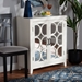 Baxton Studio Garcelle Modern and Contemporary White Finished Wood and Mirrored Glass 2-Door Sideboard - JY20B073-White/Mirror-Sideboard