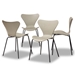 Baxton Studio Jaden Modern and Contemporary Beige Plastic and Black Metal 4-Piece Dining Chair Set