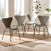 Baxton Studio Jaden Modern and Contemporary Beige Plastic and Black Metal 4-Piece Dining Chair Set - AY-PC11-Beige Plastic-DC