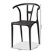 Baxton Studio Warner Modern and Contemporary Black Plastic 4-Piece Dining Chair Set - AY-PC13-Black Plastic-DC