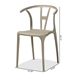 Baxton Studio Warner Modern and Contemporary Beige Plastic 4-Piece Dining Chair Set - AY-PC13-Beige Plastic-DC