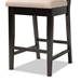 Baxton Studio Gideon Modern and Contemporary Sand Fabric Upholstered and Dark Brown Finished Wood 2-Piece Counter Stool Set - RH2083P-Sand/Dark Brown-PC