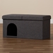 Baxton Studio Faber Modern and Contemporary Dark Grey Fabric Upholstered and Wood Cat Litter Box Cover House - 4A151NO-Dark Grey-Pet House