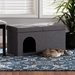 Baxton Studio Faber Modern and Contemporary Dark Grey Fabric Upholstered and Wood Cat Litter Box Cover House - 4A151NO-Dark Grey-Pet House